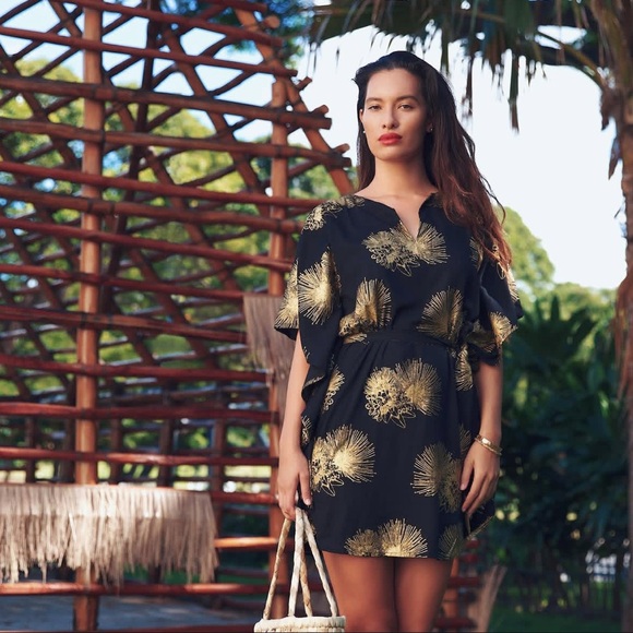 Kahulalea Dress Pili in Black and Gold Hopoelehuaopuna Extra Small - Picture 5 of 8